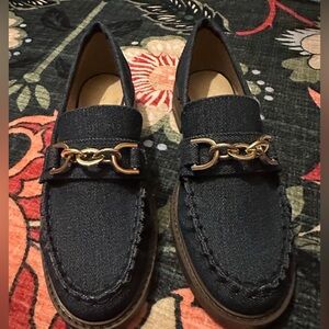 3/$25 👞 LOFT Dark Denim Horsebit Loafers Size 6.5M